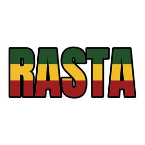 Rasta Flag text word art Island vector .eps, .dxf, .svg .png. Vinyl Cutter Ready, T-Shirt, CNC clipart graphic 0874