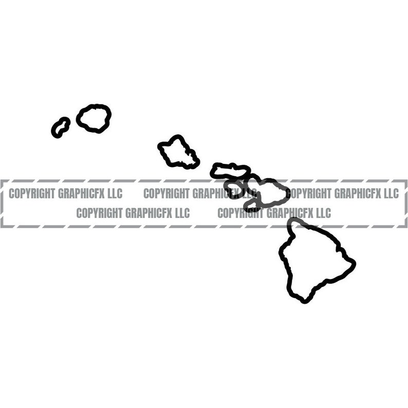 Hawaii State Outline INSTANT DOWNLOAD Vector .eps .dxf .svg - Etsy