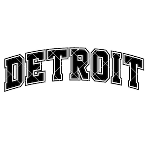 Detroit City gebogen tekst vectorkunst (digitale download)