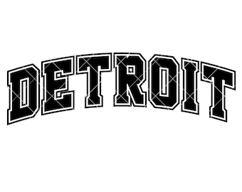 Detroit City Arched Text vector Art  .eps, .dxf, .svg .png. Vinyl Cutter Ready, T-Shirt, CNC clipart graphic 2293