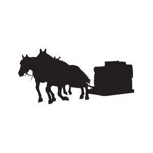 Trekpaard silhouet INSTANT DOWNLOAD 1 vector .eps & 1 .png Vinyl Cutter Ready, T-shirt, CNC-clipartafbeelding 0025