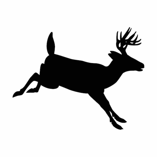 Deer Buck Jumping vector .eps, .dxf, .svg .png Vinyl Cutter Ready, T-Shirt, CNC clipart graphic 0237