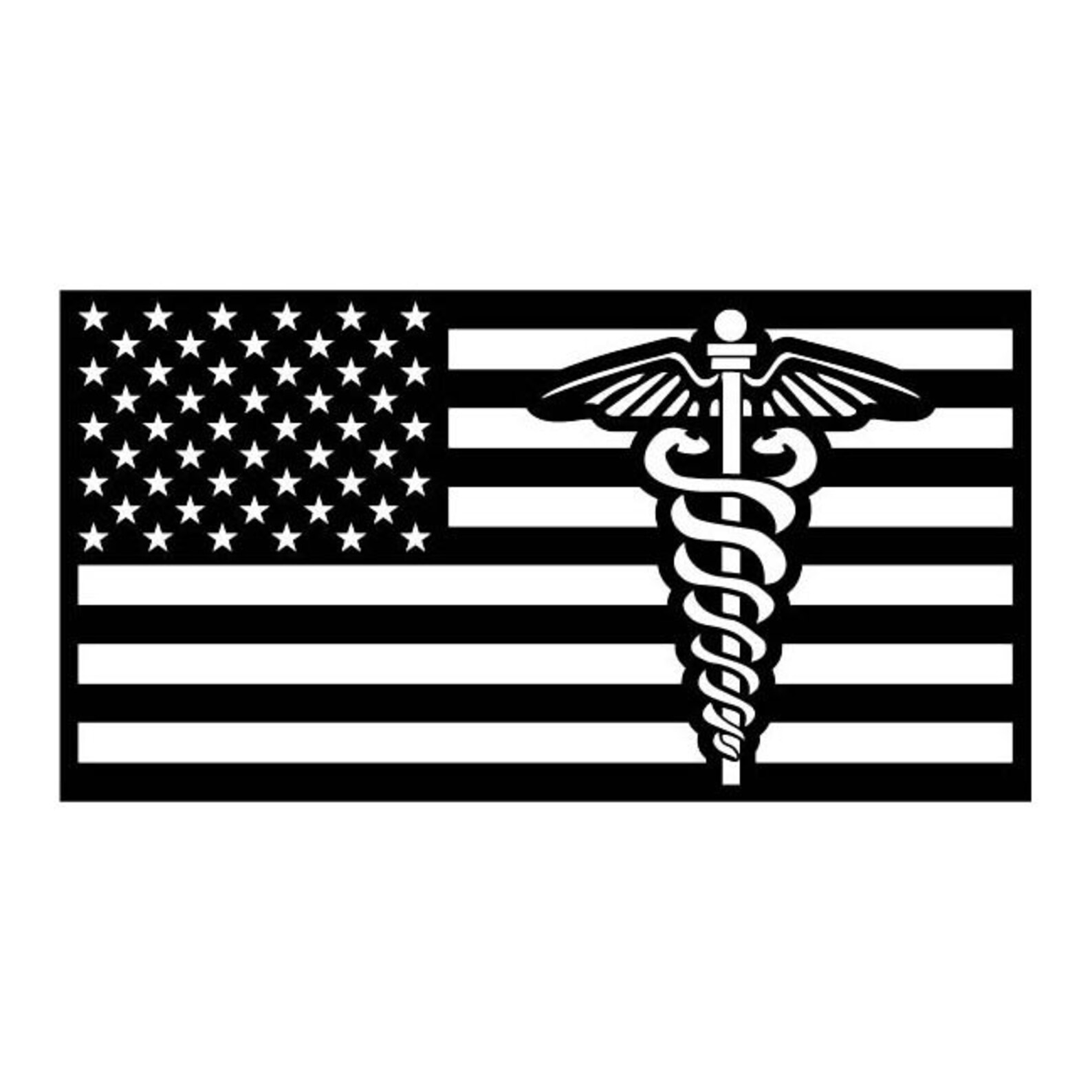 Caduceus U.S.A. Flag Medical Symbol .eps Svg .dxf & 1 .png Etsy