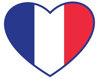 France Flag Heart Vector: T-Shirt CNC Clipart (Digital Download)