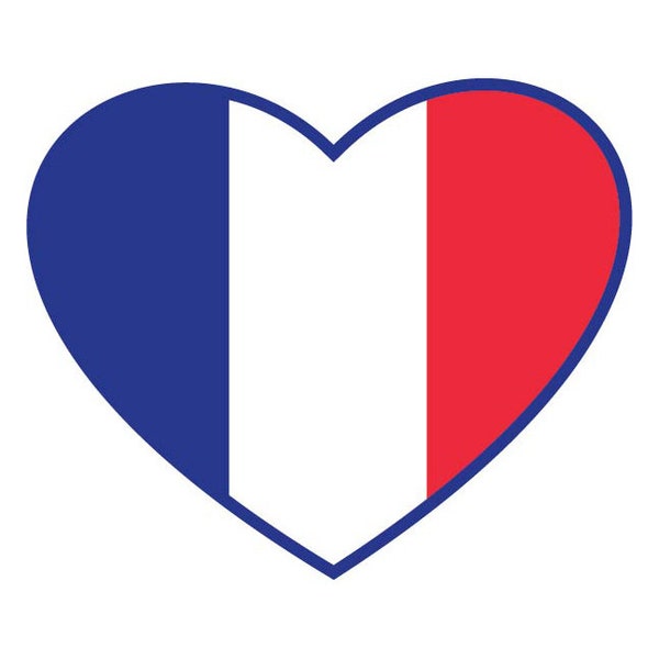 France Flag Heart vector .eps, .dxf, .svg .png. Vinyl Cutter Ready, T-Shirt, CNC clipart graphic 0979