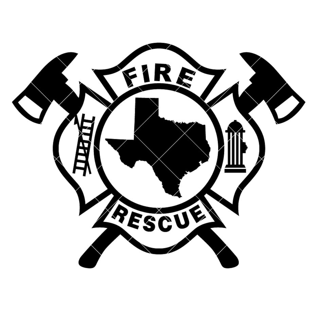 Fire Rescue Texas Logo .eps, .svg, .dxf & 1 .png Vinyl Cutter Ready, T