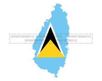 Saint Lucia Flag Island vector .eps, .dxf, .svg .png. Vinyl Cutter Ready, T-Shirt, CNC clipart graphic 1037