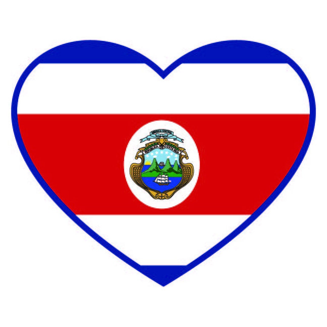 Costa Rica Flag Heart Vector .eps, .dxf, .svg .png. Vinyl Cutter Ready