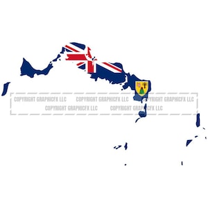 Turks and Caicos Flag Country vector .eps, .dxf, .svg .png. Vinyl Cutter Ready, T-Shirt, CNC clipart graphic 1055