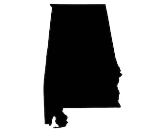 Alabama State Silhouette Vector: Vinyl Cutter Ready (Digital Download)