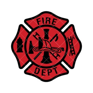 Fire Dept. Red and black logo .eps, .svg, .dxf & .png pdf Vinyl Cutter Ready, T-Shirt, CNC clipart graphic 2432