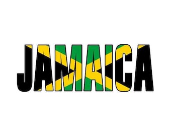 JAMAICA Flag text word art 1 vector .eps, .dxf, .svg .png. Vinyl Cutter Ready, T-Shirt, CNC clipart graphic 0380