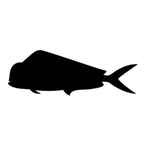 Mahi Mahi Fisch .eps, .svg, .dxf & 1 .png Schneideplotter bereit, T-Shirt, CNC Clipart Grafik 0951