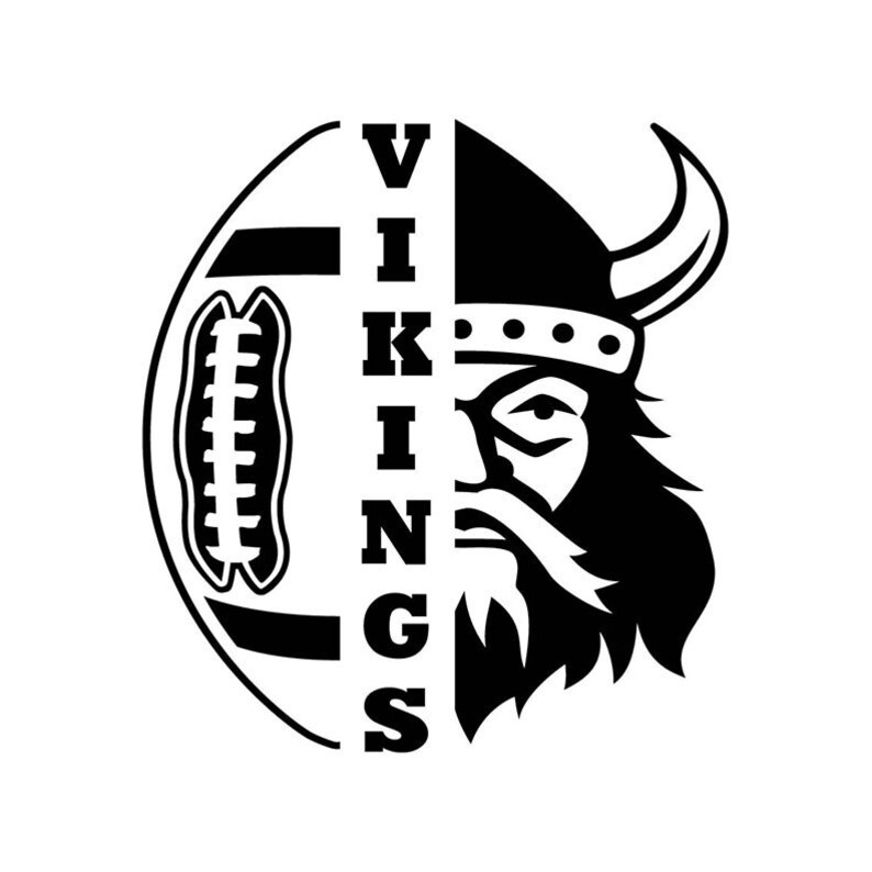 Vikings Football with mascot Viking vector .eps .dxf .svg Etsy