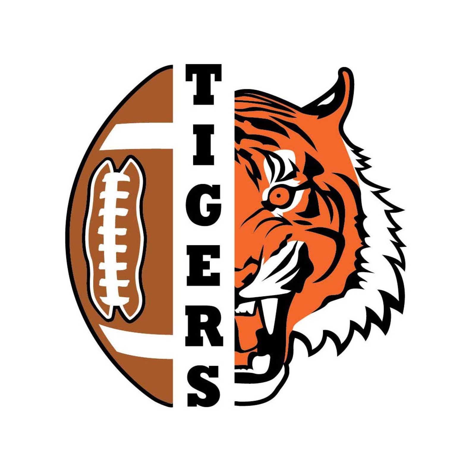 Tigers Football Logo Svg Dxf Clipart Cut File Vector Eps Ai Pdf | My