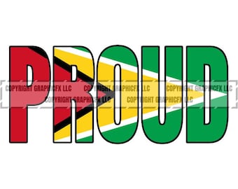 Guyana Proud Flag SVG: Vector Graphic Clipart (Digital Download)