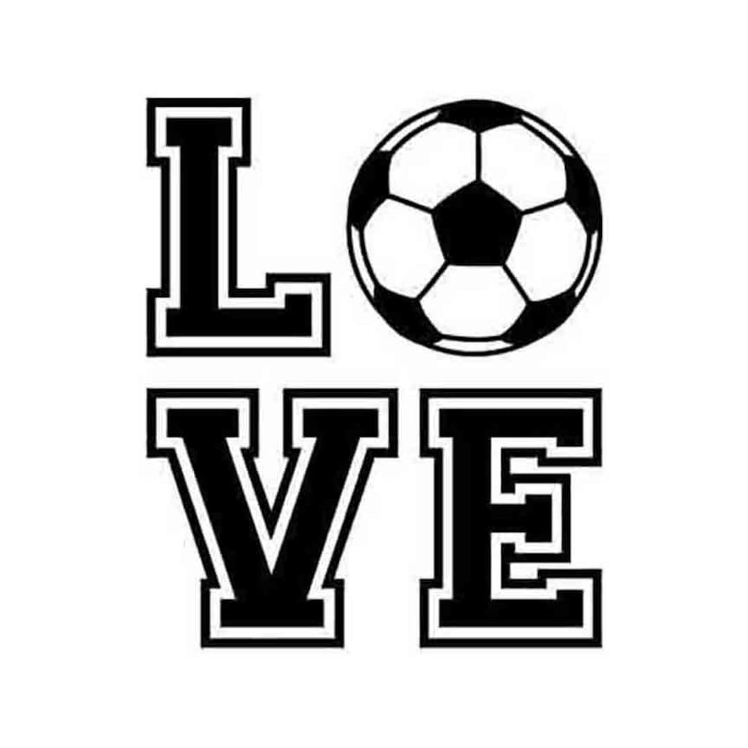 Love Soccer Vector Graphic, T-shirt Design, CNC Clipart (digital