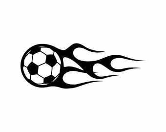 Soccer Ball Flames Vector, Futbol Clipart (Digital Download)