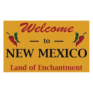 Welcome to New Mexico Highway sign vector .eps, .svg, .dxf & 1 .png Vinyl Cutter Ready, T-Shirt, CNC clipart graphic 0887