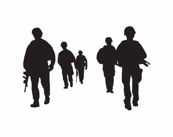 Soldiers Graphic, Vector Clipart for CNC, T-Shirt (Digital Download)