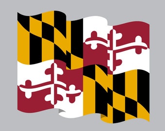Maryland Waving Flag Vector: Vinyl Cutter Ready (Digital Download)