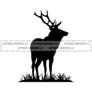 Elk Bull vector .eps, .dxf, .svg .png Vinyl Cutter Ready, T-Shirt, CNC clipart graphic 2030