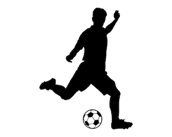 Soccer Player Silhouette Vector: T-Shirt & Vinyl Cut File (Digital Download)