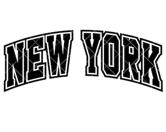 New York Arched Text Vector Art: Vinyl Cutter Ready (Digital Download)
