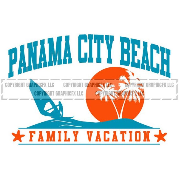 Panama City Beach Family Vacation vector eps, svg  Vinyl Cutter Ready, T-Shirt, clipart graphic file  0870