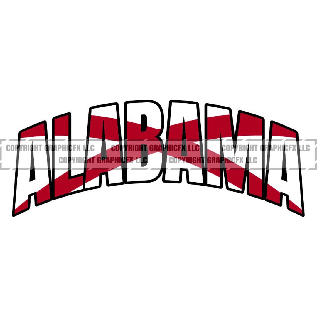 Alabama Flag Text Word Arched Art Vector .eps, .dxf, .svg .png. Vinyl ...
