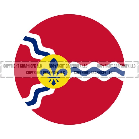 St. Louis City Flag Round roundel vector .eps, .dxf, .svg .png. Vinyl  Cutter Ready, T-Shirt, Missouri Flags CNC clipart graphic 2097