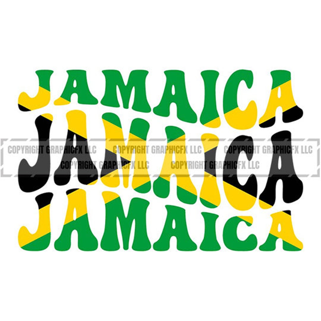 Jamaica Wavy Word Art Digital Download Vector .eps, .dxf, .svg .png Vinyl Cutter Ready, Tshirt