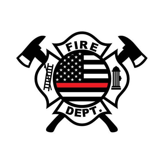 Thin Red Line Fire Dept Logo Eps Svg Dxf 1 Png Vinyl Etsy