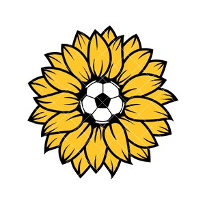Soccer Ball Yellow Sunflower Soccerball Futbol vector .eps, svg, jpg & 1 .png .pdf Vinyl Cutter Ready, T-Shirt, CNC clipart graphic 2323