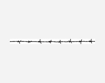 Barbed Wire Fence Graphic, Vector Clipart (Digital Download)