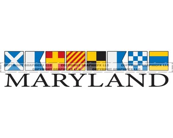 Maryland Nautical Flags vector .eps, .dxf, .svg .png. Vinyl Cutter Ready, T-Shirt, CNC clipart graphic 2141