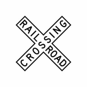 Railroad Crossing Sign train signal 1 vector .eps, .svg, .dxf & 1 .png Vinyl Cutter Ready, T-Shirt, CNC clipart graphic 0053