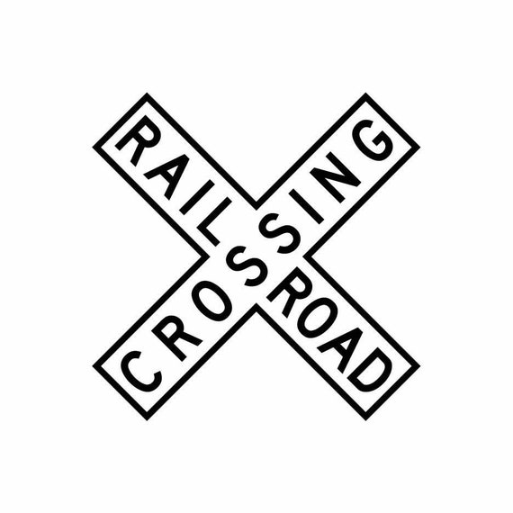 railway crossing sign clipart vinyl