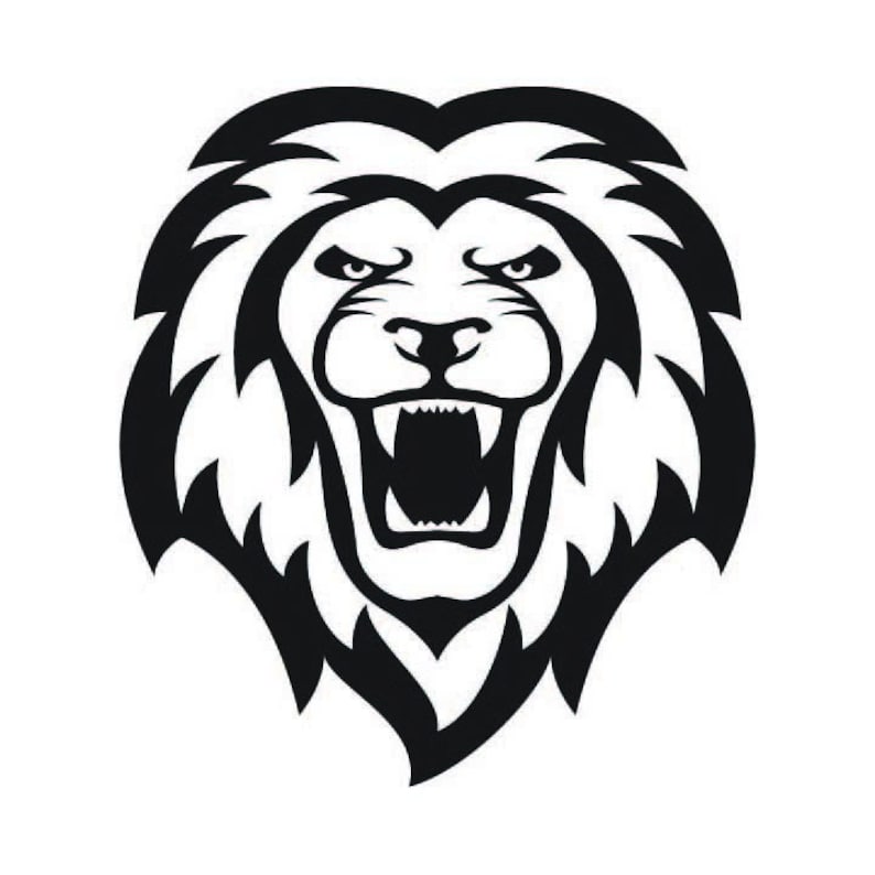Lions mascot Lion vector .eps .dxf .svg .png Vinyl Cutter Etsy