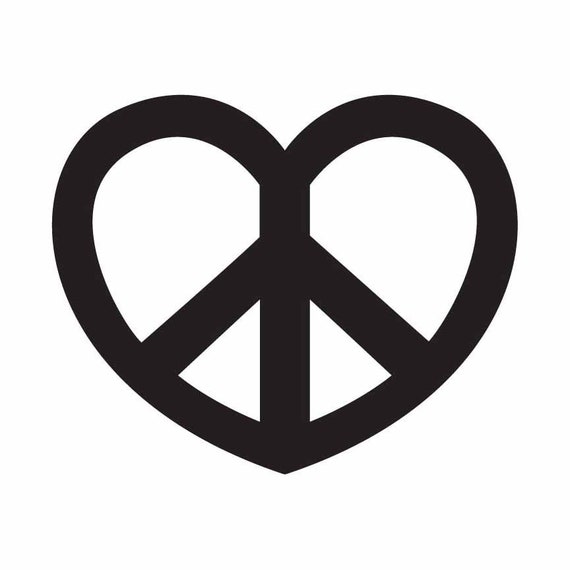 Heart Peace Sign INSTANT DOWNLOAD 1 vector .eps svg & a .png | Etsy