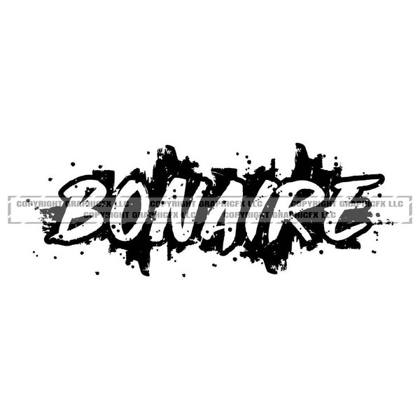 Bonaire Paint Word Art .eps, .dxf, .svg .png  Vinyl Cutter Ready, T-Shirt, CNC clipart graphic 2216