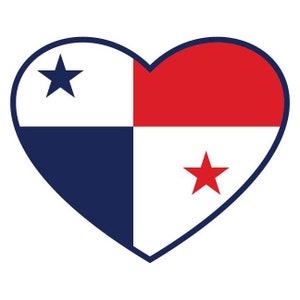 Panama Flag Heart vector .eps, .dxf, .svg .png. Vinyl Cutter Ready, T-Shirt, CNC clipart graphic 1017
