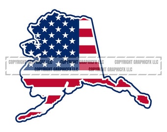 Alaska USA Flag Outline Vector (Digital Download)