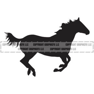 Mustang Horse silhouet INSTANT DOWNLOAD 1 vector .eps & 1 .png Vinyl Cutter Ready, T-Shirt, CNC clipart graphic 2095