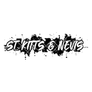 St. Kitts & Nevis Paint Word Art .eps, .dxf, .svg .png  Vinyl Cutter Ready, T-Shirt, CNC clipart graphic 2261