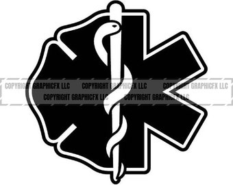 Fire Department EMT logo .eps, .svg, .dxf & 1 .png Vinyl Cutter Ready, T-Shirt, CNC clipart Ambulance Fire Rescue graphic 0832