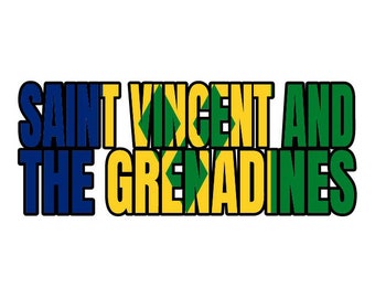 Saint Vincent and the Grenadines Flag Vector Art (Digital Download)