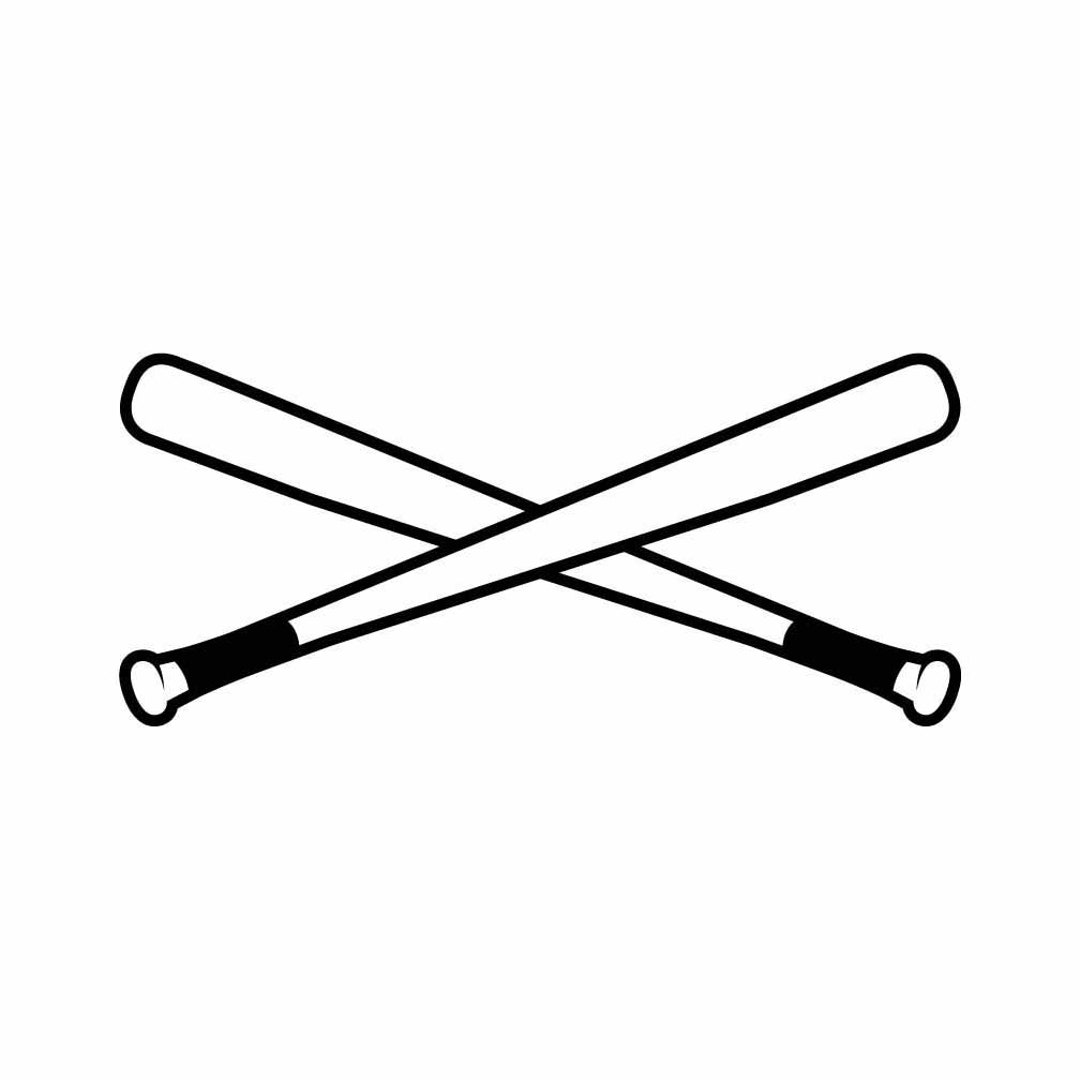 softball bats crossed clipart row