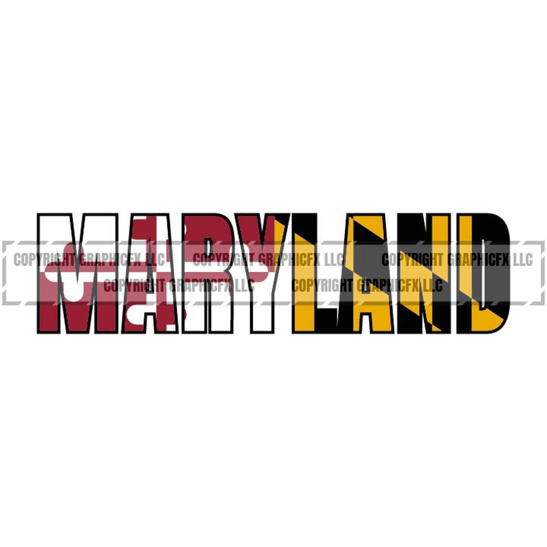 Maryland Flag Numbers 0-9 Svg Cut File Maryland Flag Varsity 