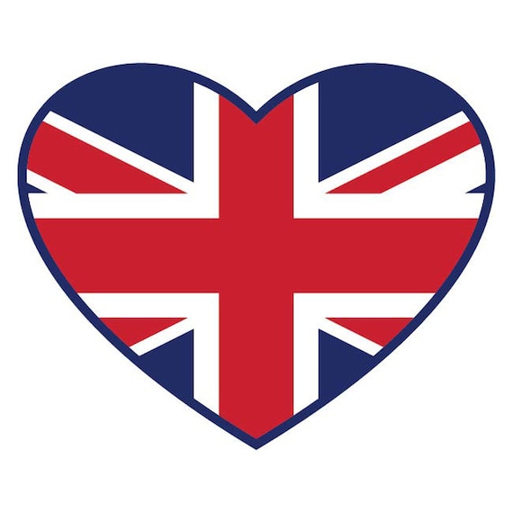 United Kingdom Flag Heart Vector .eps .dxf .svg .png. Vinyl - Etsy